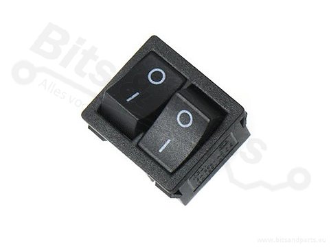 Rocker switch snap-in on/off double SPST black